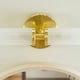 image 2 of ValueLights Canya Pair of Gold IP44 2 Way Frosted Reeded Glass Wall Lights with LED Bulbs