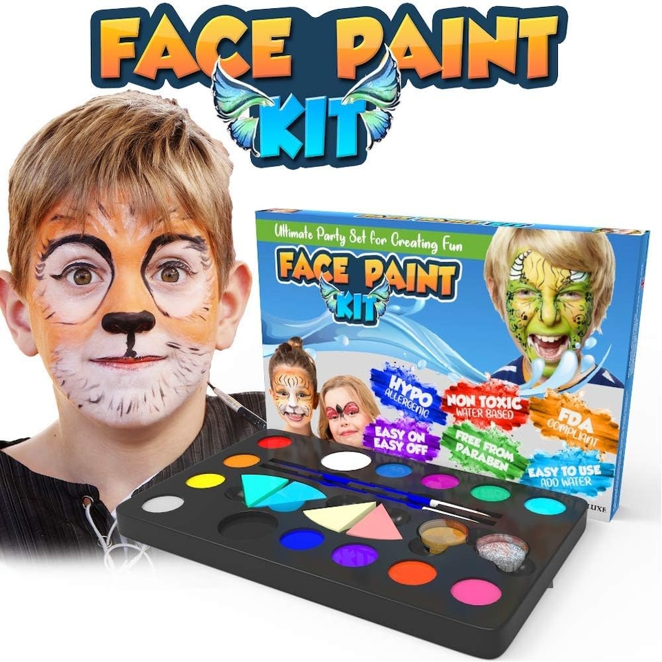 image 1 of Desire Deluxe Face Paints for Children Halloween Make Up Set
