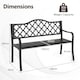image 2 of COSTWAY 128CM Patio Bench Slatted Metal Garden Loveseat Black