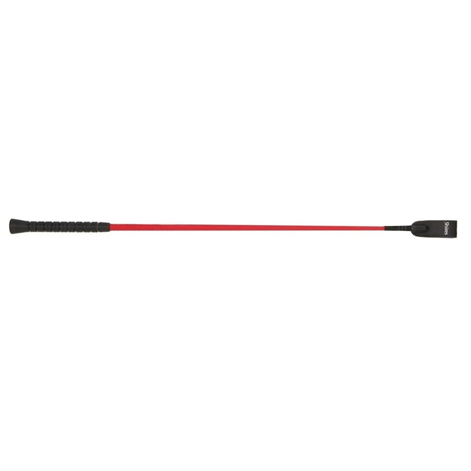 image 1 of Shires Plain Leather Horse Dressage Whip - Red - 26.5in