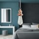 image 3 of First Choice Lighting Flex Suspension Polished Copper Pendant Kit with Black Fabric Cable Copper