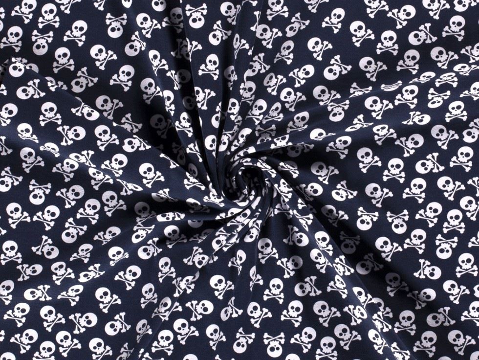 Navy Cotton Jersey Stretch Knit Fabric for Dressmaking, 150cm / 59" Wide - per metre
