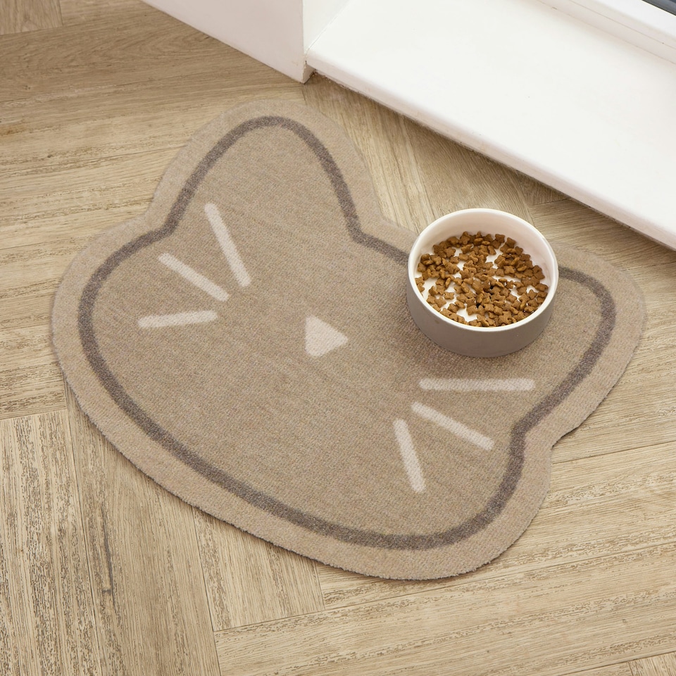 image 1 of Howler & Scratch Mat Shaped Cat Face 49x56 Door Mat