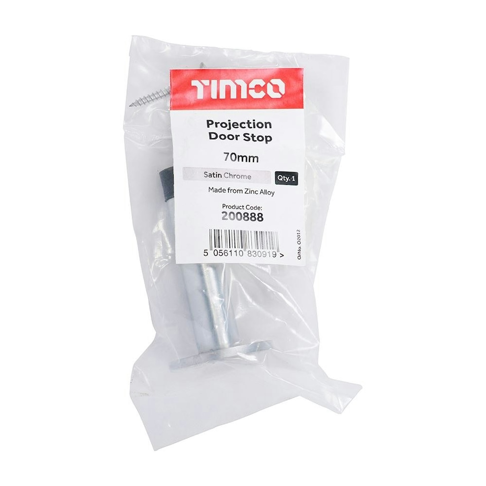 image 1 of Timco - Projection Door Stop - Satin Chrome (Size 70mm - 1 Each)