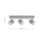 image 6 of ValueLights 3 Way Adjustable Gloss Grey & Silver Chrome Straight Bar Ceiling Spotlight Fitting - Complete with 5w LED GU10 Light Bulbs 6500K Cool White | Grey