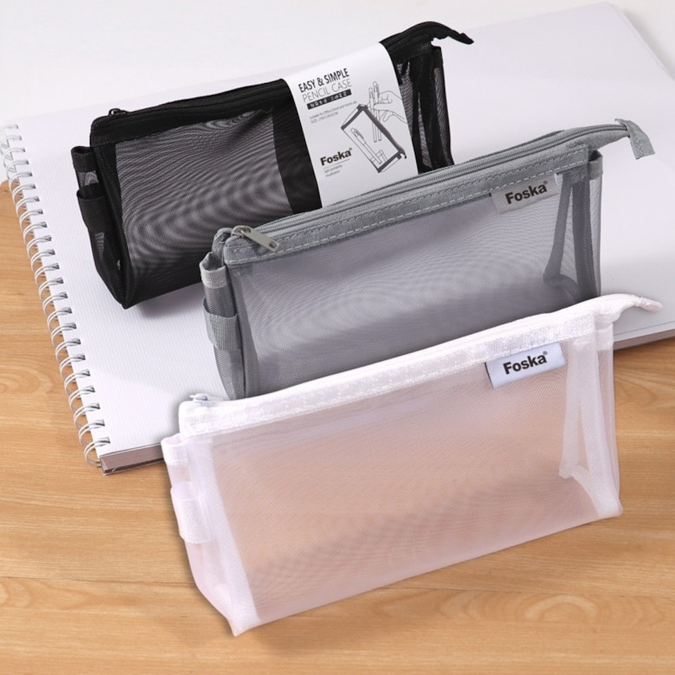 image 1 of Nylon Net Yarn Easy and Simple Student Pencil Case