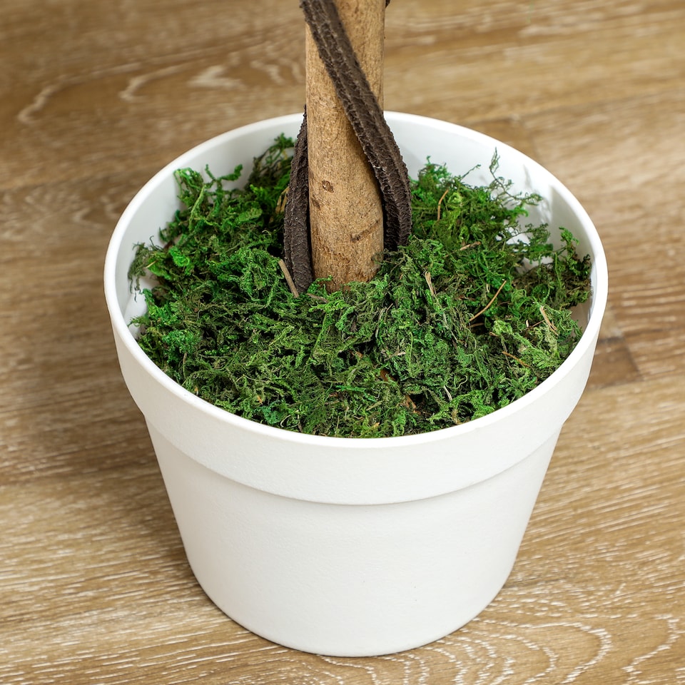 image 1 of Outsunny Set of 2 90cm3FT Artificial Rose Tree, Fake Decorative Plant with Pot, UV-Resistant FauTree for Outdoor Indoor Home Office Decor, Yellow