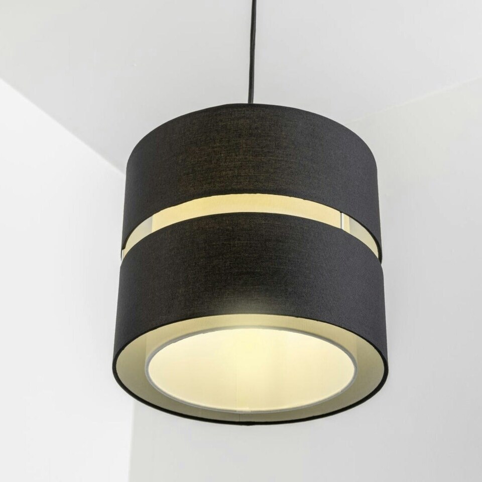image 1 of CGC GAYLE Black Two Tier Double Ceiling Shade Black