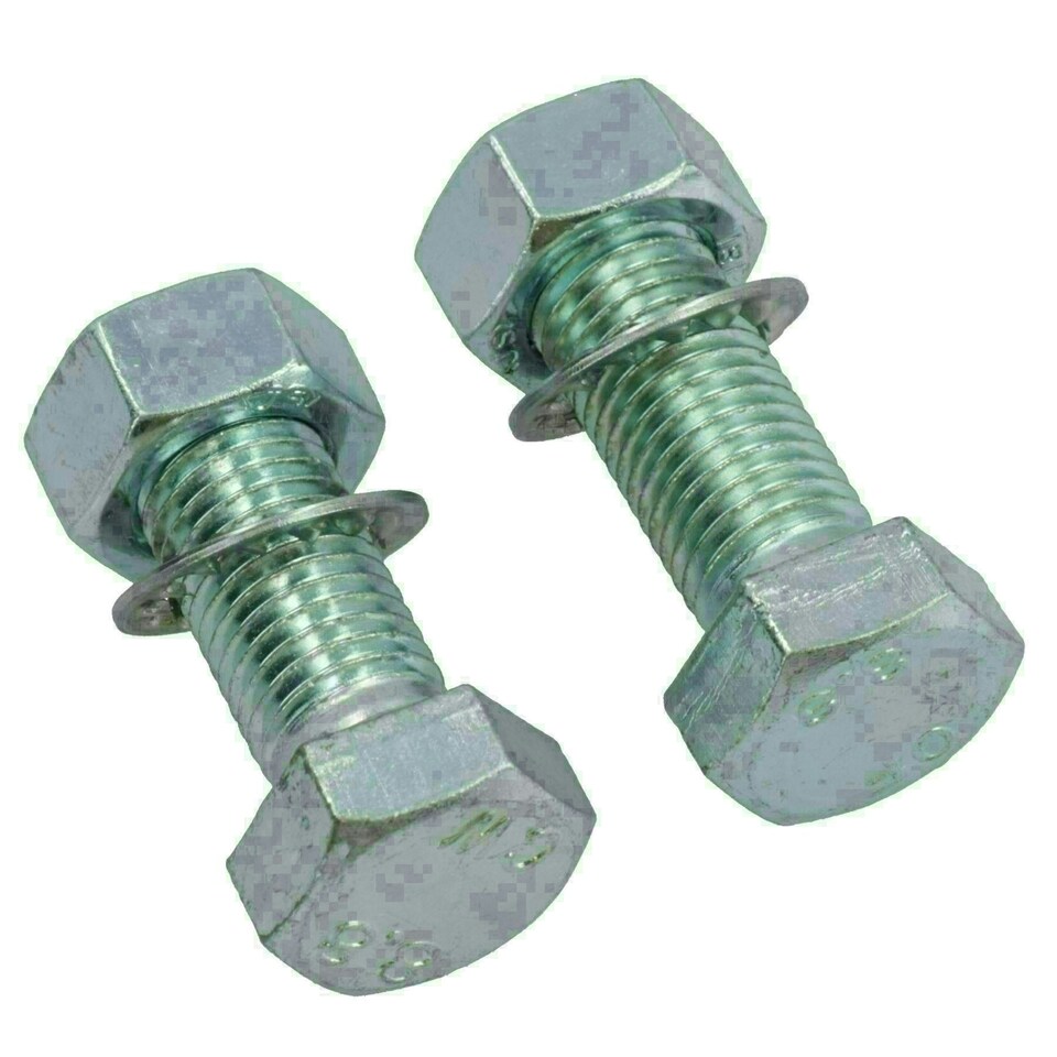 image 1 of M16 (16mm) x 45mm High Tensile Tow Bar Ball Fixing Bolts Washers + Nuts 2 Pack