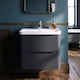 image 9 of Balterley Arch Wall Hung 2 Drawer Bathroom Vanity Unit & Polymarble Basin | Grey | Dark Grey