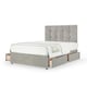 image 1 of Memory Maestro Memory Foam Seal Grey Naples Velvet 4 Drawer Divan Set And Pearl Headboard Super King