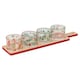 image 7 of 5Pc Decorative Christmas Serving Set Bamboo Tray Festive Glass Serving Bowl Gift