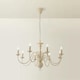 image 2 of ValueLights Traditional Style 8 Way White Distressed Ceiling Light Chandelier Fitting | Cream