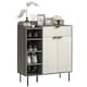 image 1 of HOMCOM Hallway Shoe Cabinet with 3 Adjustable Shelves Graphite Wood Effect