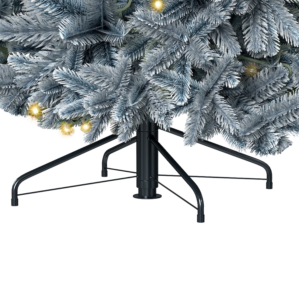 image 1 of Luxury 7ft Pre-Lit Faux Hinged Snowy Christmas Tree