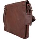 image 3 of Super Soft Premium Large Leather Messenger Bag Brown | Tan