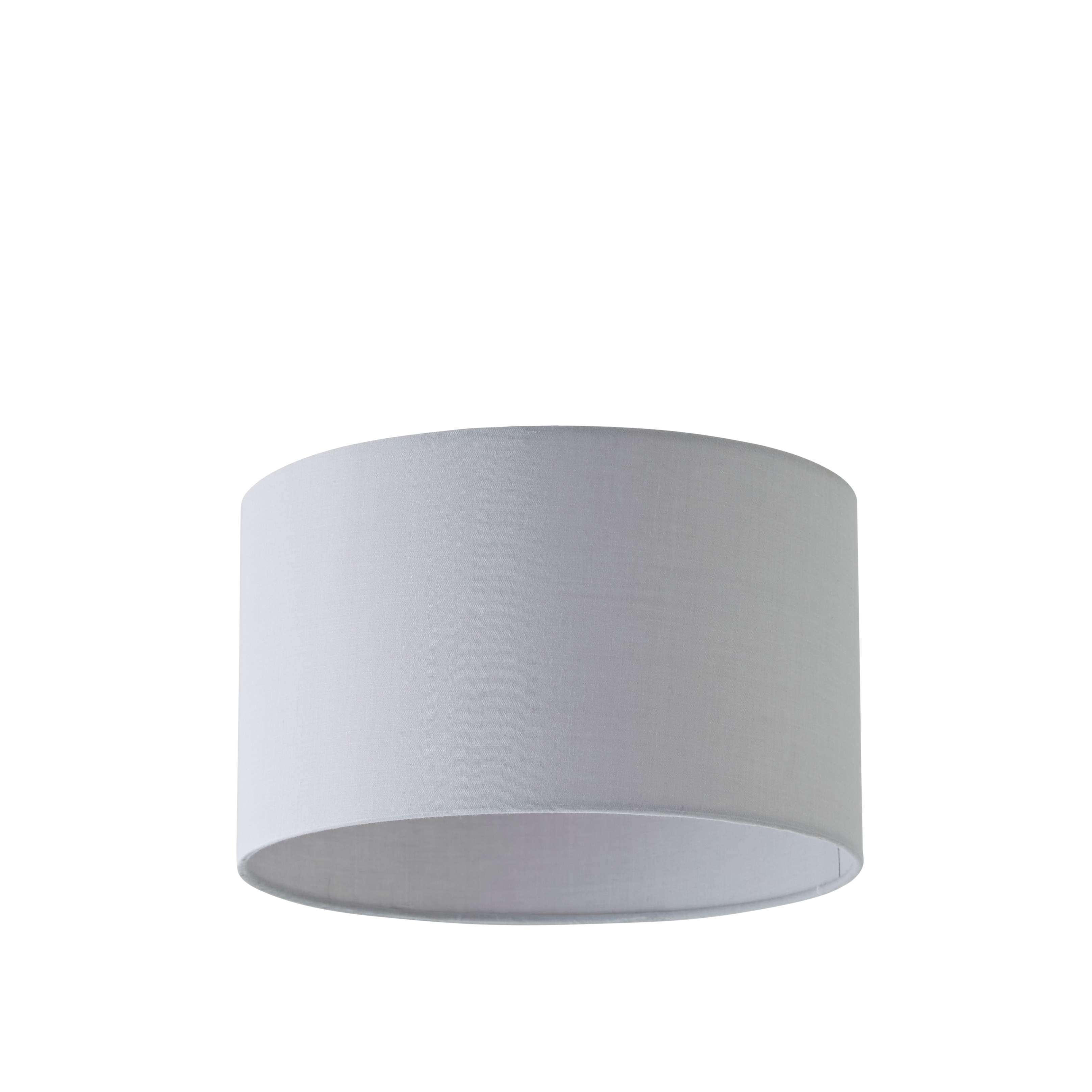 ValueLights Reni Pale Grey Fabric Easy Fit Drum Ceiling Lamp Shade | Size: Small