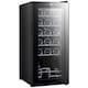 image 1 of HOMCOM 50L Wine Cooler, 18 Bottles, 5-18degree Freestanding Wine Fridge with Glass Door, LED Light, Temperature Control and Digital Touch Screen, Black
