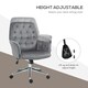 image 3 of Vinsetto Swivel Computer Chair with Arms, Modern Style Tufted, Dark Grey