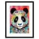 image 1 of Panda Spirit Animal Portrait Folk Art Watercolour Painting 9x7" Black Framed Wall Art Print