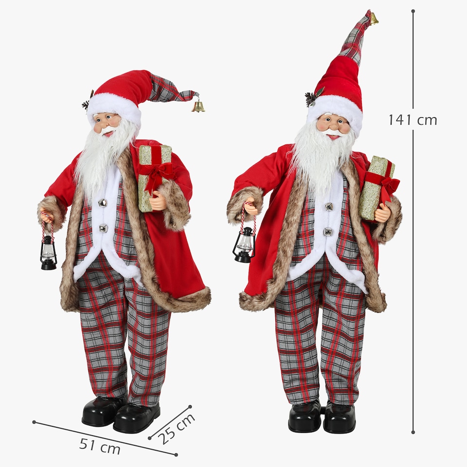image 1 of HOMCOM Animated Santa Claus, 141cm Tall Christmas Decoration with Sound Activated and Festive Music for Party