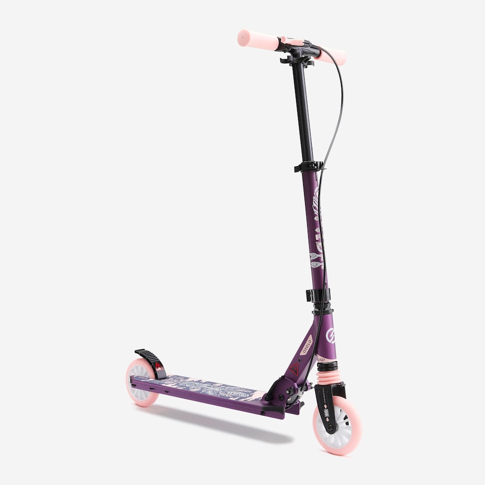 image 1 of Decathlon Mid 5 Kids' Scooter with Handlebar Brake and Suspension - Purple