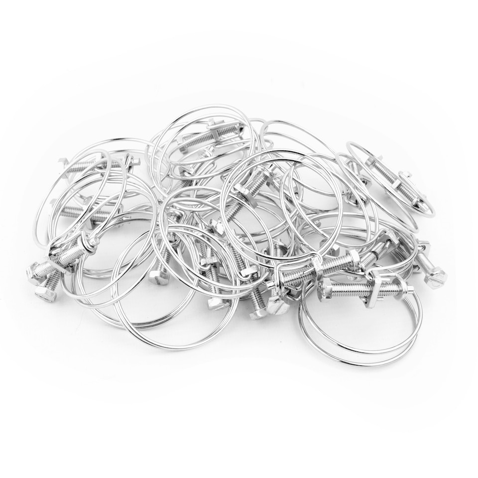 image 1 of KCT Universal 50-55mm Double Wire Clips for Hose Pipe - 20 Pack