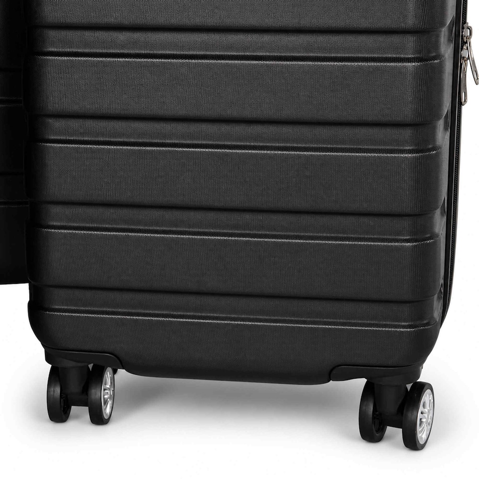 image 1 of 20 Inch, 24 Inch, 28 Inch 3pc Hard Shell ABS Luggage Suitcase Set with Combination Lock | Black