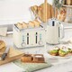image 2 of HOMCOM 1.7L 3000W Rapid Boil Kettle and 4 Slice Toaster Set Crumb Tray Cream