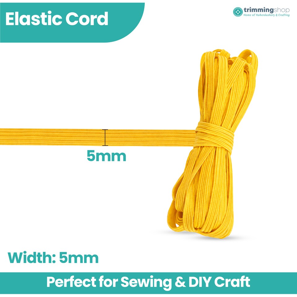 image 1 of 5mm Flat Elastic Band, Soft Durable & Stretchable Material - 25M