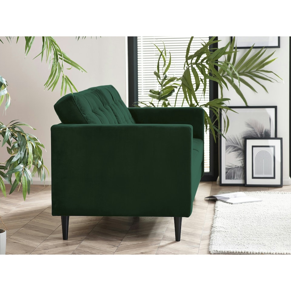 image 1 of Furniturebox Jolene 3 Seater Emerald Green Velvet Sofa