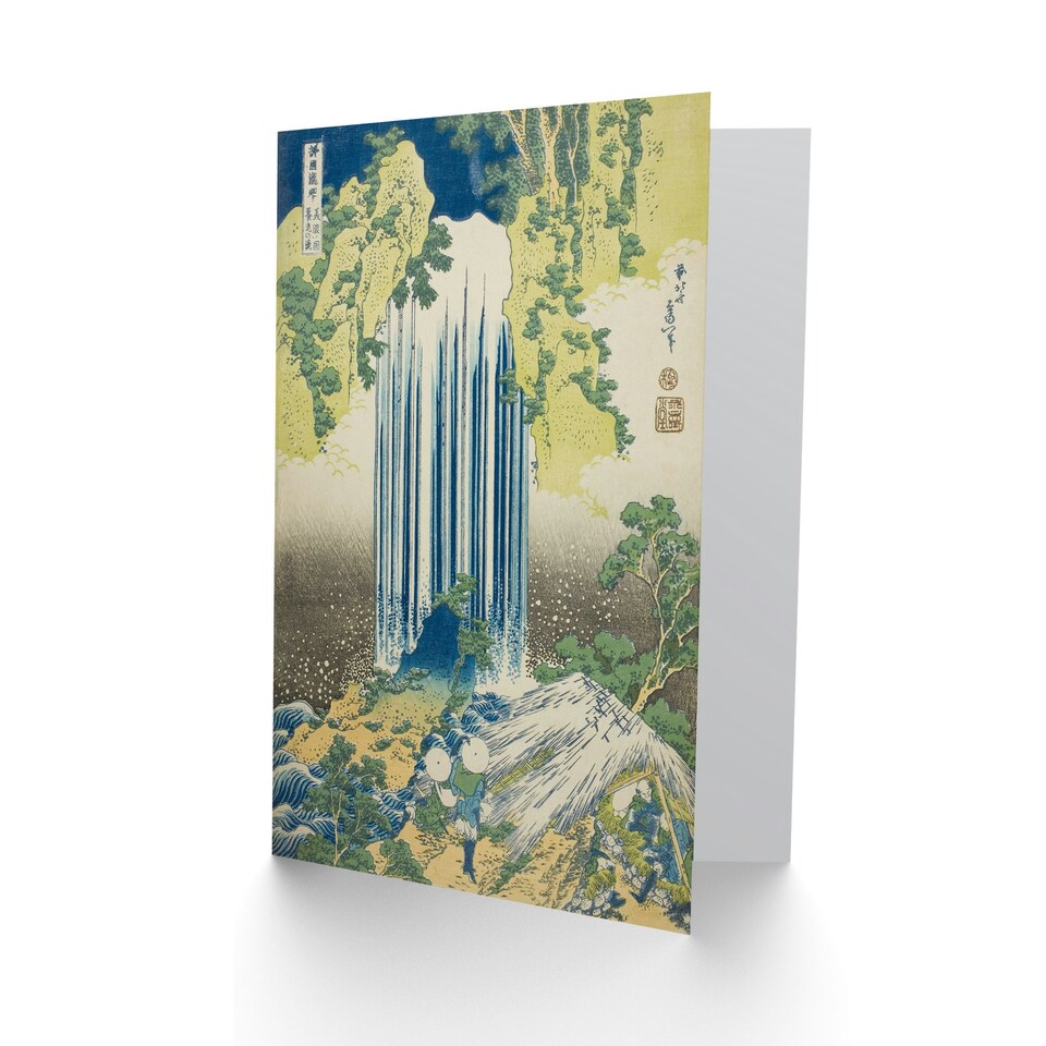 image 1 of Katsushika Hokusai Japanese Art Card Yoro Waterfall In Mino Province
