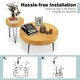 image 8 of COSTWAY 2PCS Round Nesting Tables Accent Coffee Tables Brown
