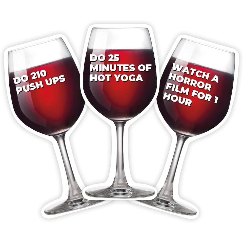 image 1 of Gift Republic 100 Cards Wine Glass Workouts