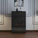 image 1 of High Gloss Chest Drawer Modern Bedroom Furniture Storage Cabinet with Handles-Black 4 Drawers