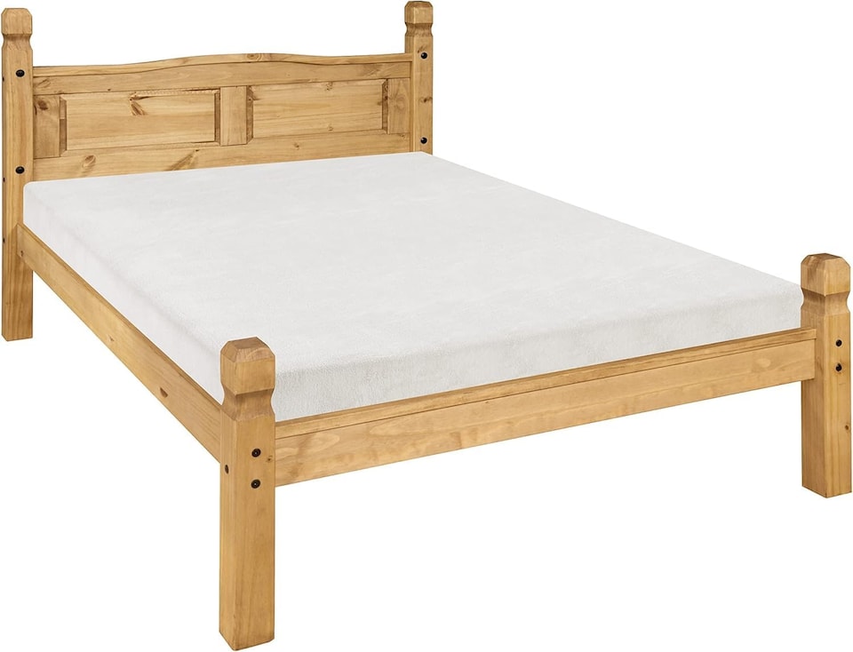 image 1 of Corona Double Bed Frame Low Foot End 4ft6 Solid Mexican Pine Bedroom
