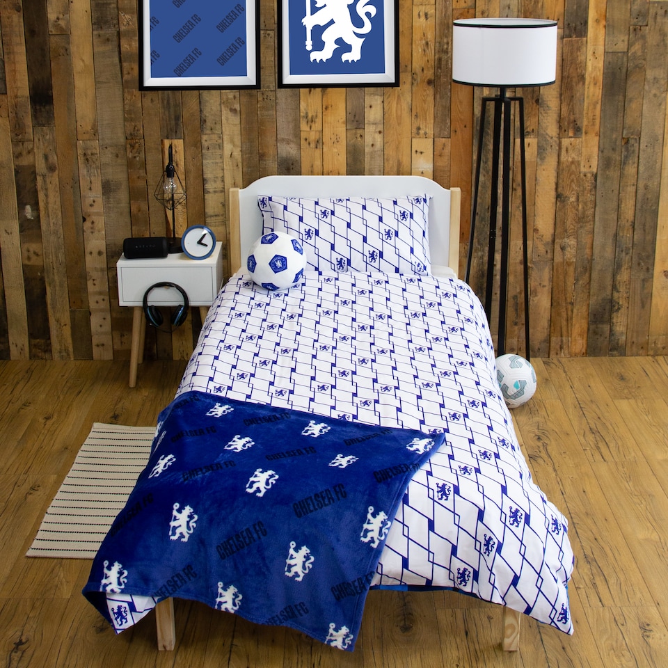 image 1 of Chelsea FC Geometric Single Duvet Cover