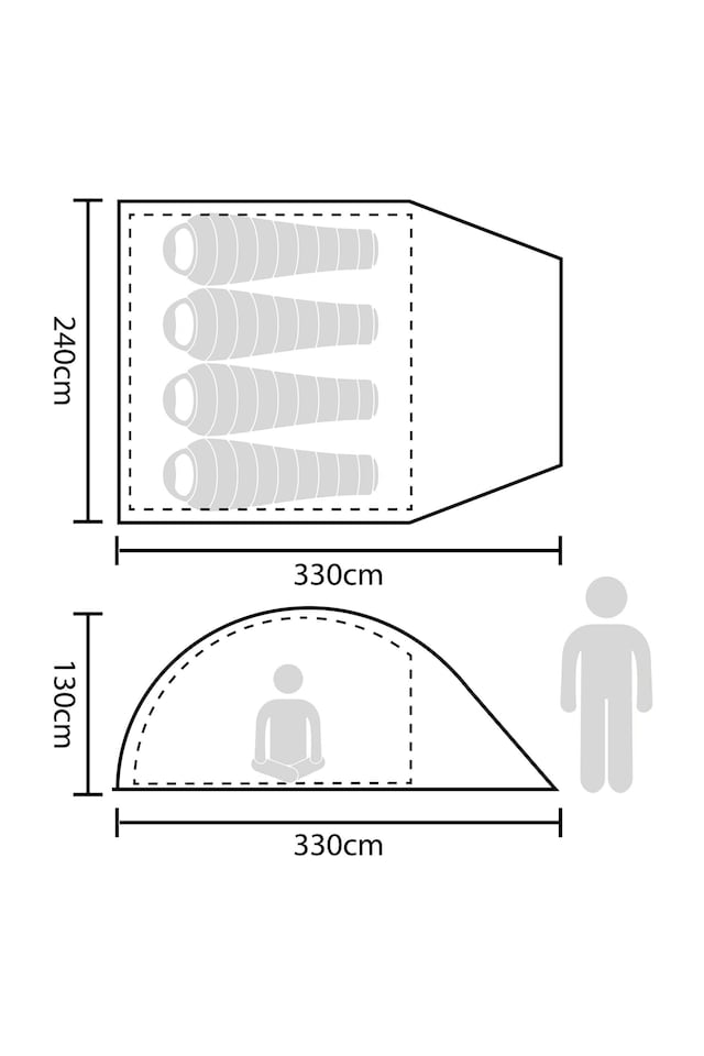 image 1 of Mountain Warehouse Weekender 4 Man Tent Waterproof Breathable Camping Accessory | Blue | One Size