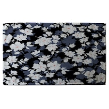 White, Black & Purple Flowers (Kitchen Towel)