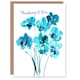 image 1 of Thinking Of You Orchid Flowers Blue Watercolour Sympathy Card