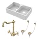 image 1 of Balterley Fireclay Kitchen Bundle - 2 Bowl Full Weir Butler Sink with Wastes & French Classic Tap | White | White | 3