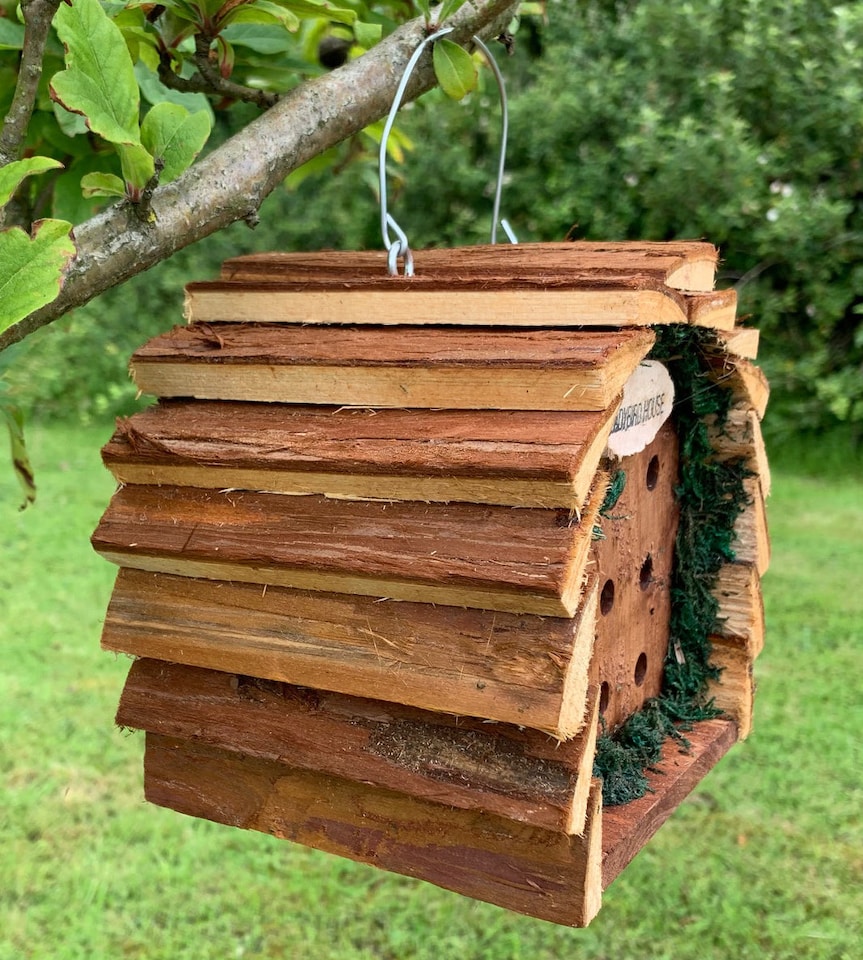 image 1 of Wooden Hanging Ladybird House Garden Bug Habitat - Pack of 2
