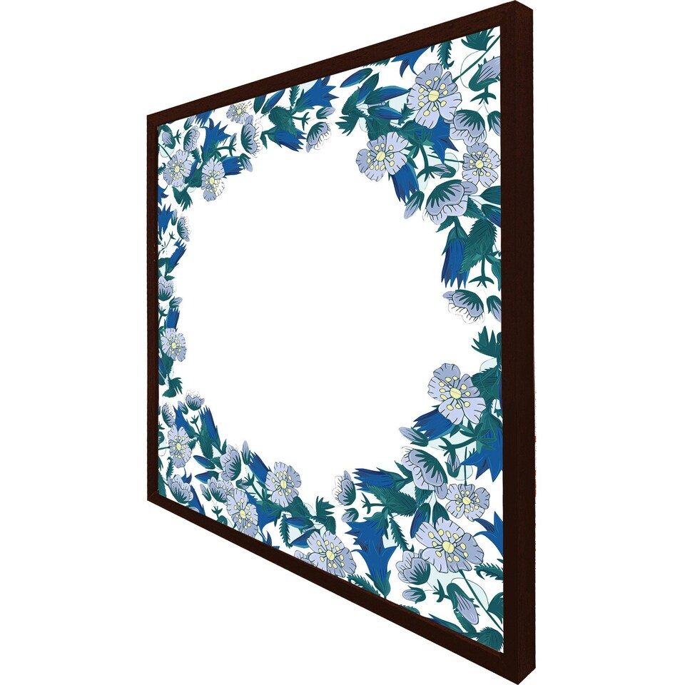image 1 of Winter blue flowers (Picture Frame) Brown | Oak | M
