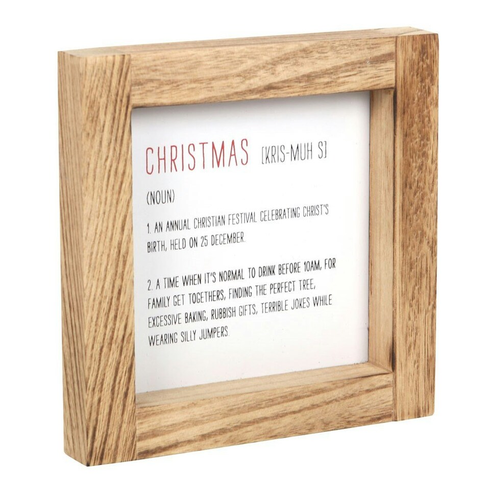 image 1 of Something Different Definition Wooden Christmas Door Sign - White/Brown - One Size