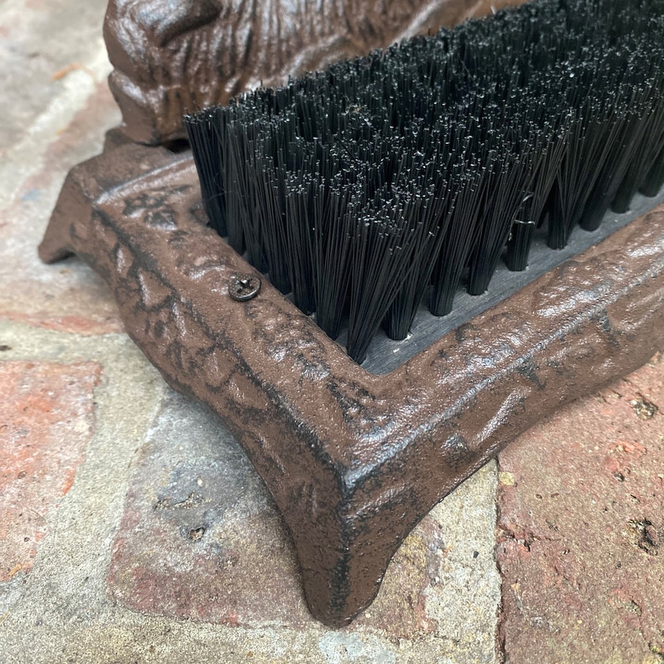 image 1 of Cast Iron Vintage Dachshund Dog Design Boot Brush Shoe Scraper