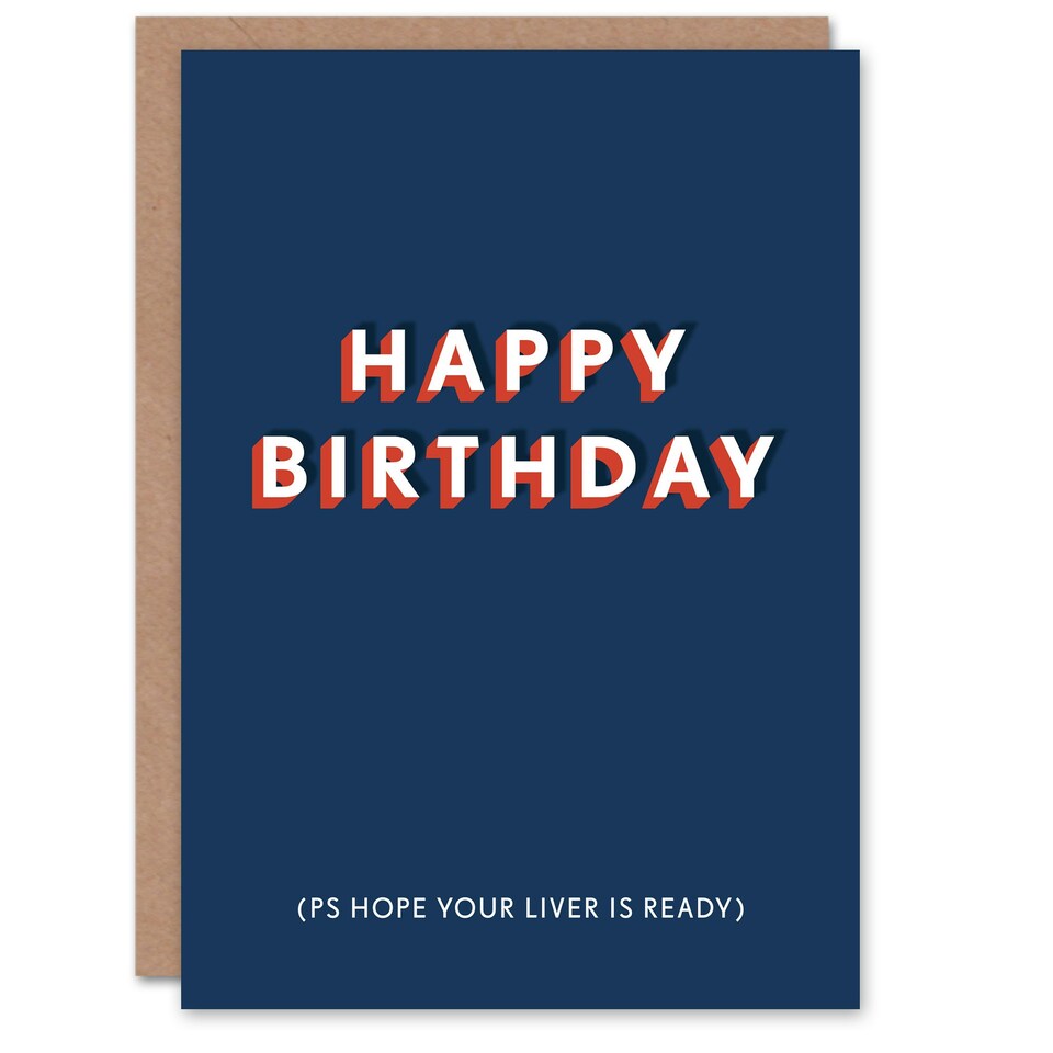 image 1 of Hope Liver Ready Drinking For Him Joke Funny Birthday Card
