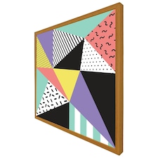 Retro themed geometrics (Picture Frame) Brown | Oak | S