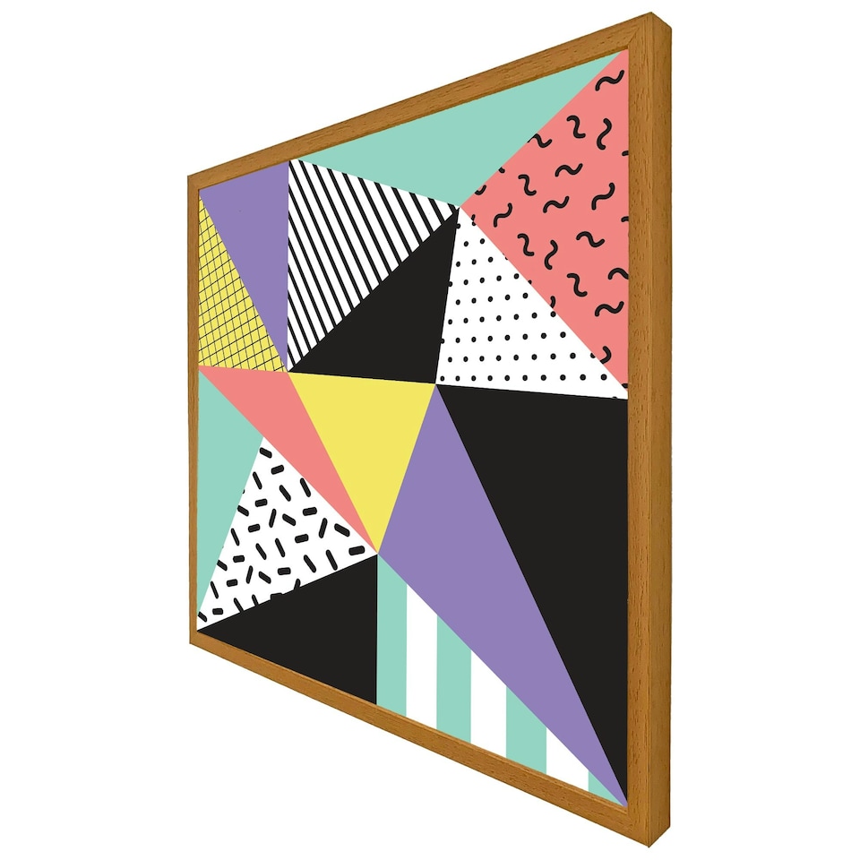 image 1 of Retro themed geometrics (Picture Frame) Brown | Oak | S