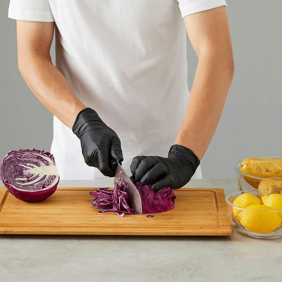 image 1 of Touchguard Black Sensitive Nitrile Gloves - Box of 100 Black | Large