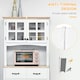image 7 of HOMCOM Coastal Kitchen Cupboard Storage Cabinet w/ Drawer Microwave Counter